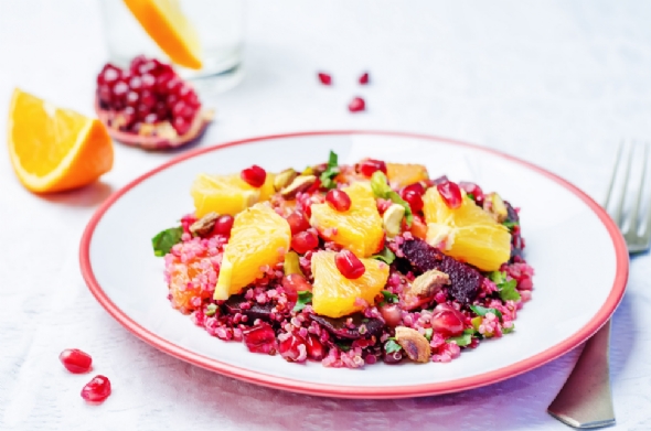 Quinoa  and  pomegranate  salad 