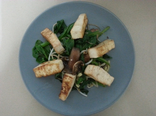 Vegan  stir-fried  tofu 