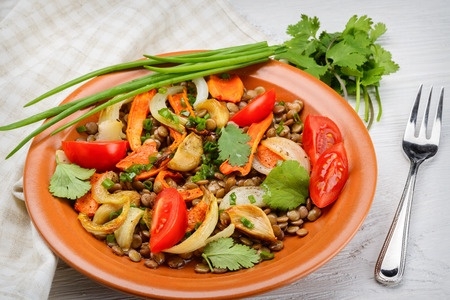 Vegetable  and  lentil  stew 
